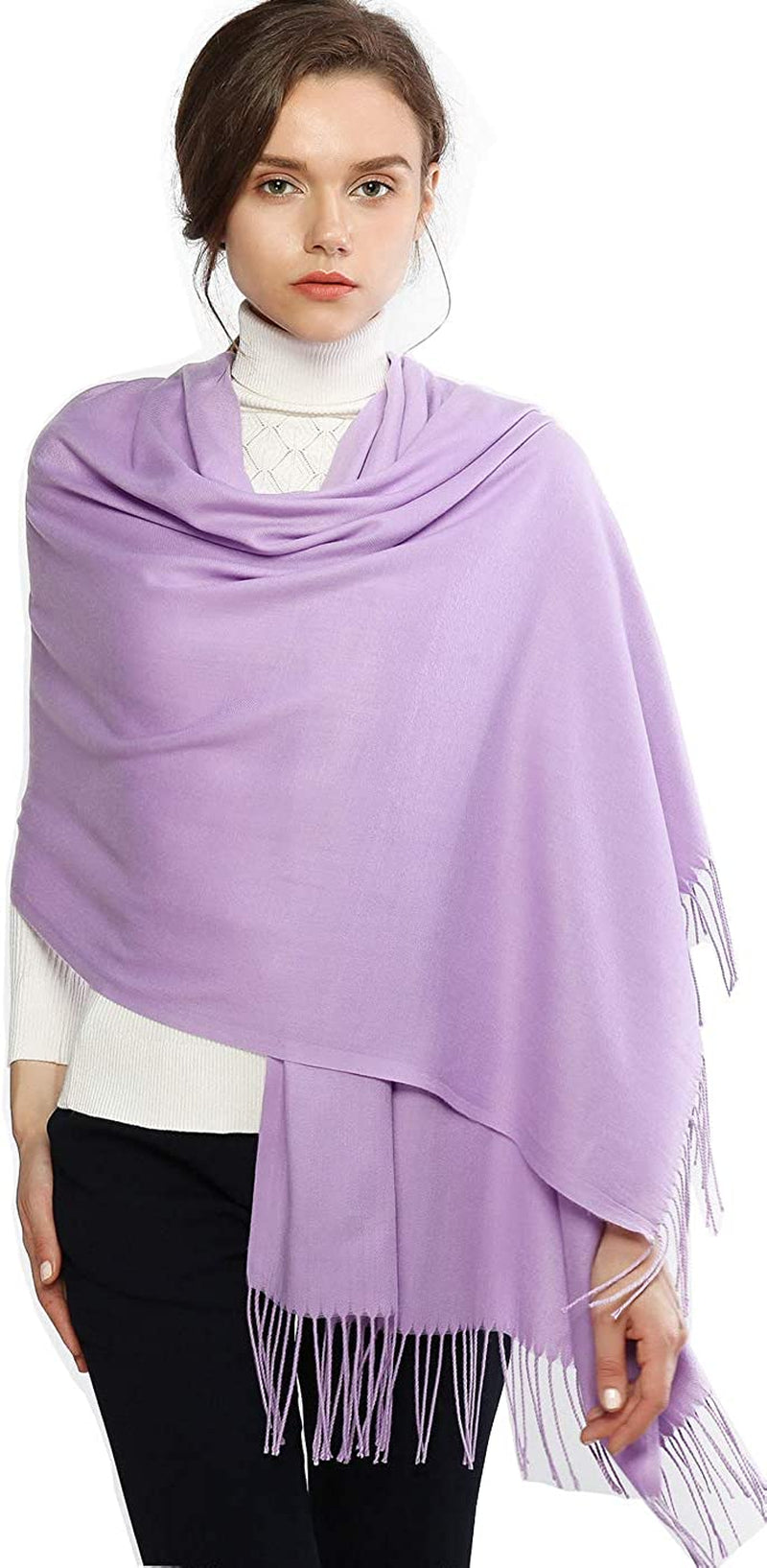 RIIQIICHY Women'S Scarf Pashmina Shawls and Wraps for Evening Dress Bridesmaid Wedding Bridal Winter Warm Long Large Scarves Apparel & Accessories > Clothing Accessories > Scarves & Shawls RIIQIICHY Lavender  