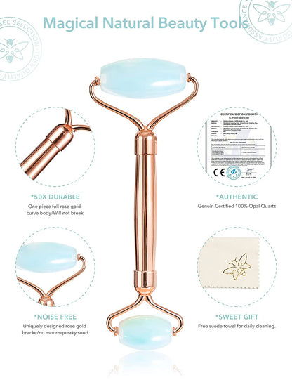 Gua Sha Jade Roller,Rose Quartz Face Roller Skin Care Tools,Beauty Facial Massager,Eye Roller for Puffy Eyes,Self Care Gifts for Women,Hanabee Skincare Sets & Kits (Moonstone) Health & Beauty > Personal Care > Cosmetics > Cosmetic Tools > Skin Care Tools HANABEE   