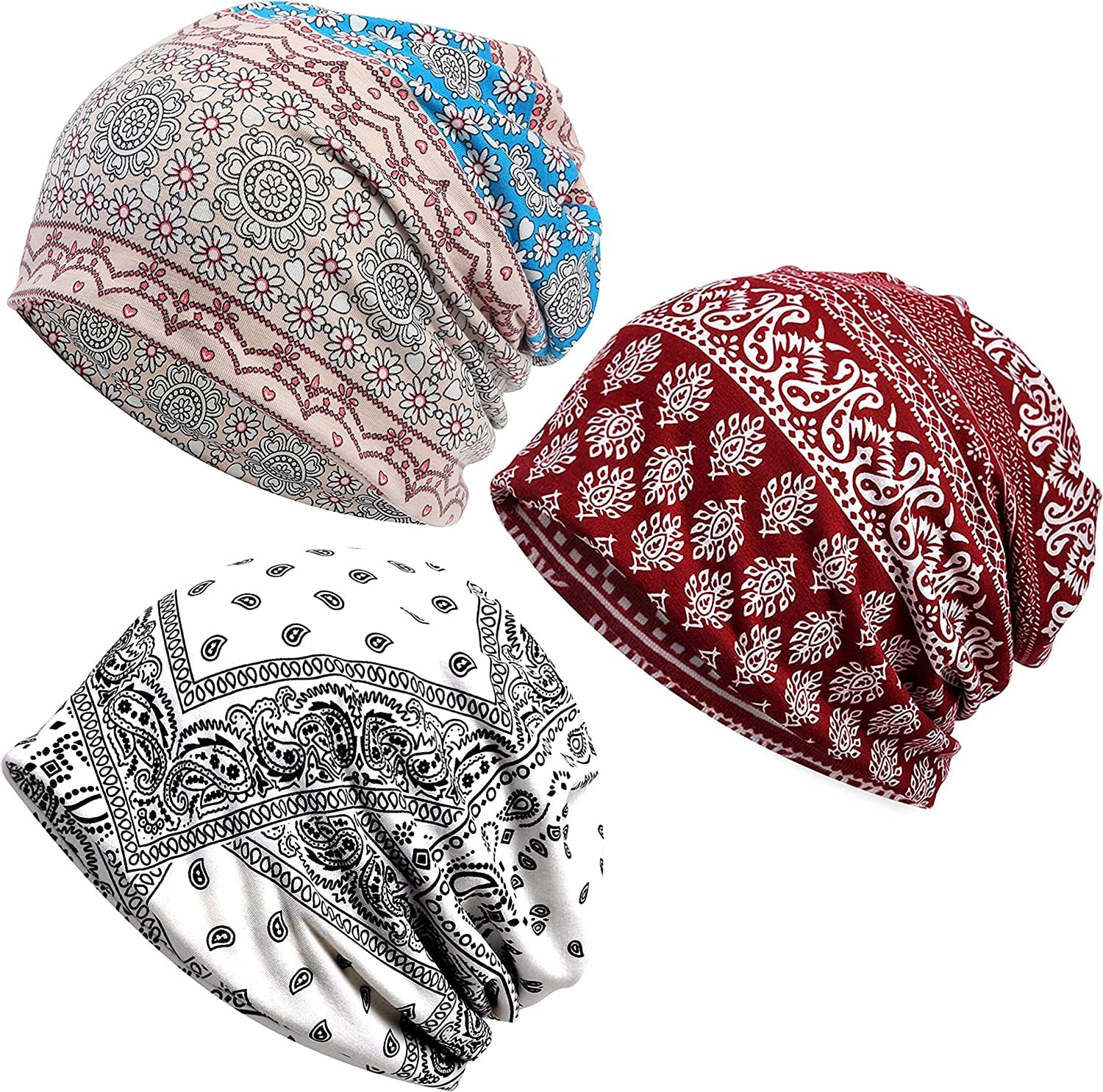 Kayier Women'S Baggy Casual Chemo Beanie Cap Apparel & Accessories > Clothing Accessories > Headwear Kayier 3 Pack-m  