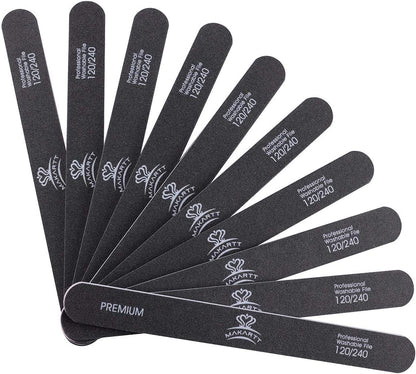 Makartt Nail File 100 180 Grit Emery Boards for Nails 10Pcs Nail Files Professional Washable Doubled Sides Nail File Kit for Manicure Pedicure Natural Acrylic Nails Coarse Nail File for DIY Salon Use Health & Beauty > Personal Care > Cosmetics > Cosmetic Tools > Nail Tools Makartt black-120/240Grit  