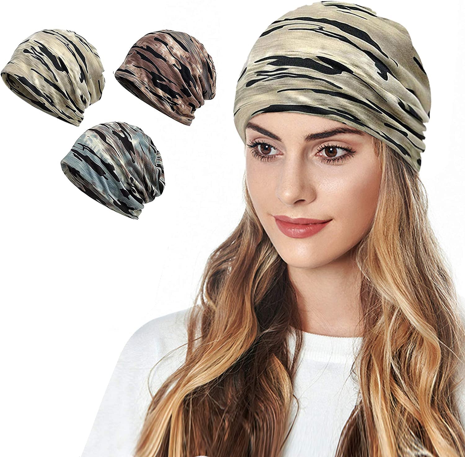 Cotton Face Bandanas for Sports Headwear Headband Neck Gaiter Chemo Cap Hair Loss Beanie Nightcap Apparel & Accessories > Clothing Accessories > Headwear Ababalaya C-1393pack-open Top  