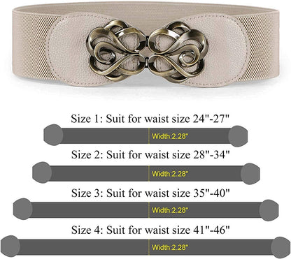 JASGOOD Women Stretchy Belt for Dresses Vintage Elastic Wide Waist Belt Apparel & Accessories > Clothing Accessories > Belts KYLIE MAX   