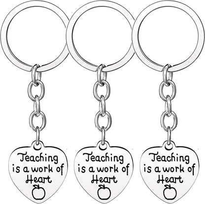 Pack of 3 Teacher Bangles Gifts for Teacher Open School Gifts for Teachers Thank You Bangle Bracelets Apparel & Accessories > Jewelry > Bracelets Nzztont 3PCs Keychain Heart Style 19- Teaching Is A Work Of Heart  
