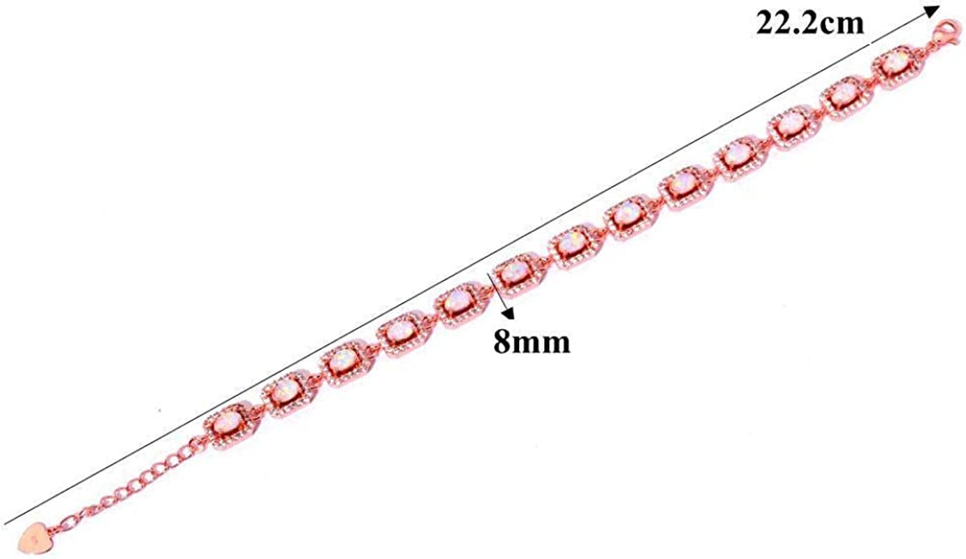 Cinily Adjustable Fire Opal Bracelets for Women Girls White Gold/Rose Gold Plated Gemstone Bracelet Opal Jewelry Gifts Apparel & Accessories > Jewelry > Bracelets Shenzhen Xi En Jewelry co.,ltd   