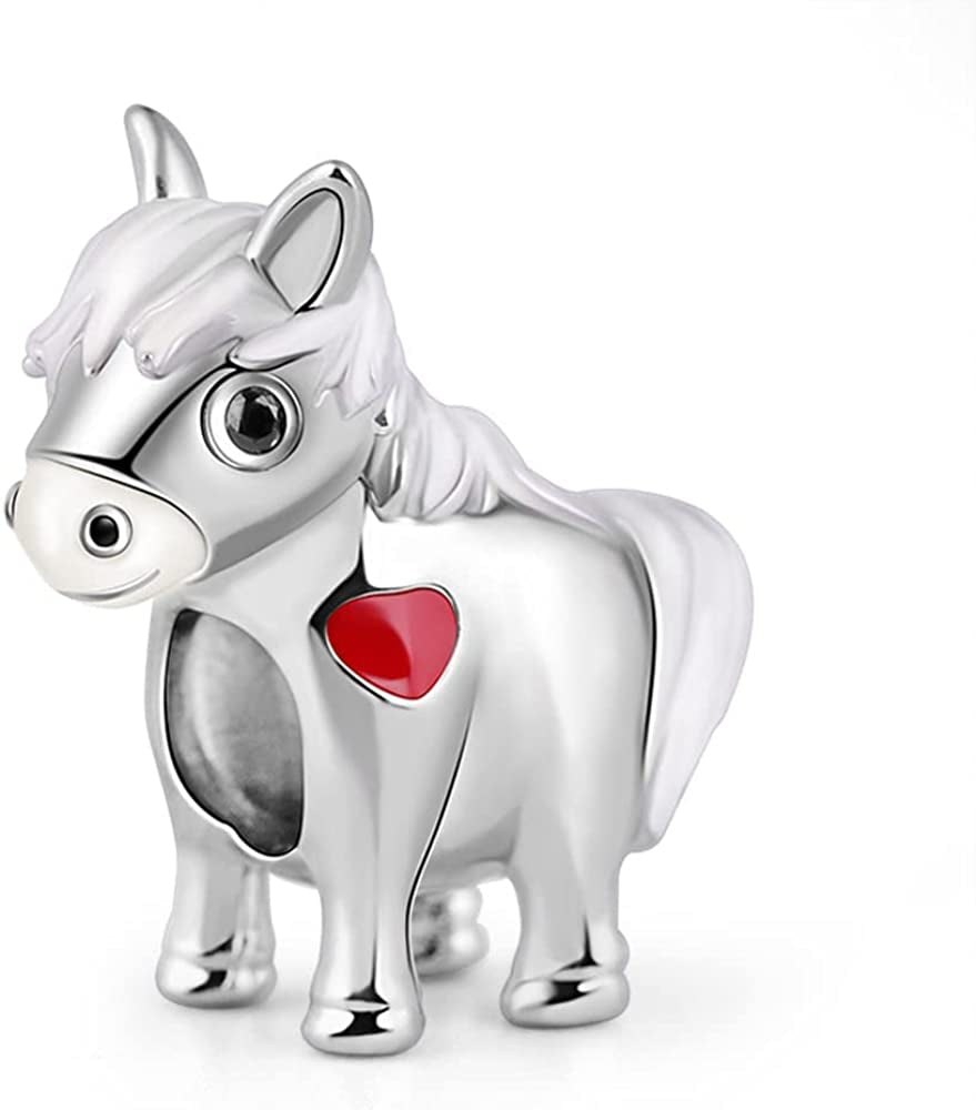 GNOCE Animal Charm Bead Sterling Silver Zodiac Signs Charm Bead Fit Bracelet/Necklace Jewelry Gift for Women Mens Apparel & Accessories > Jewelry > Bracelets GNOCE Horse  