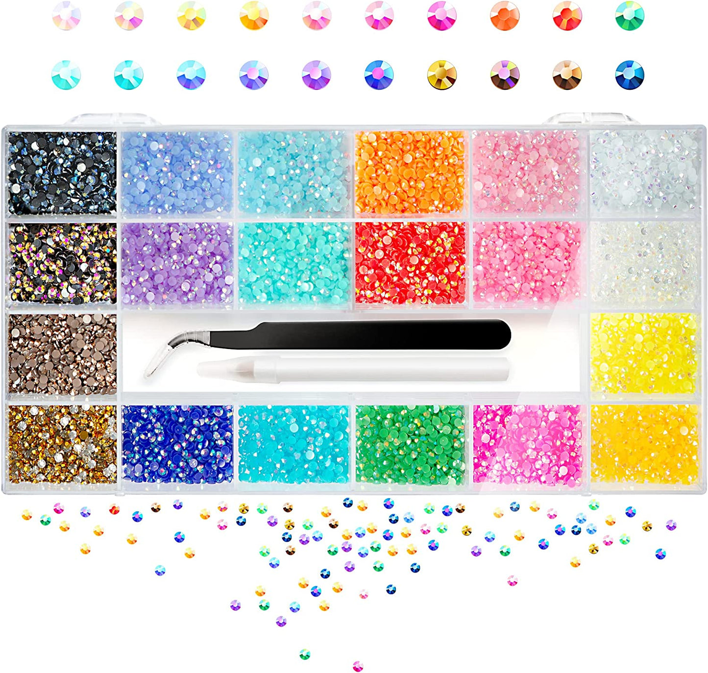 Molisaka Black Nail Art Rhinestones, Glass Flat Back Rhinestones for Nails Decorations, Bling Crystals Nail Gems for Nail Design, 3D Nail Jewels Set with Rhinestone Picker Tools (2320Pcs) Health & Beauty > Personal Care > Cosmetics > Cosmetic Tools > Nail Tools Molisaka 3mm Resin Rhinestones  
