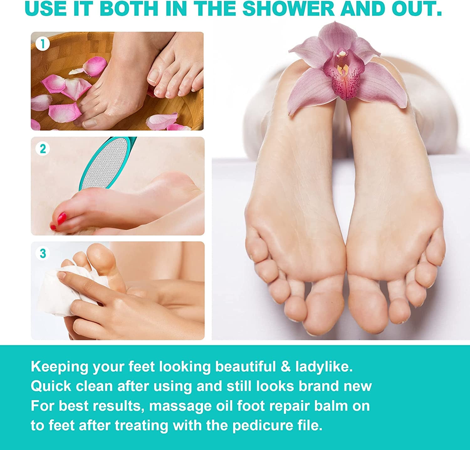 DALLEAN Pedicure Rasp Foot File Pedicure File Callus Remover Best Foot Care File Can Be Used on Both Dry and Wet Feet No Risk of Injury Pedi File Was Life Changing, B-Blue Health & Beauty > Personal Care > Foot Care DALLEAN   