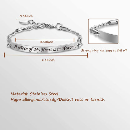 Memorial Bracelet Keychain Dad Mom in Heaven Loss Memorial Jewelry Sympathy Gift for Loss of Mom Dad Grandma Grandpa Apparel & Accessories > Jewelry > Bracelets EIGSO   