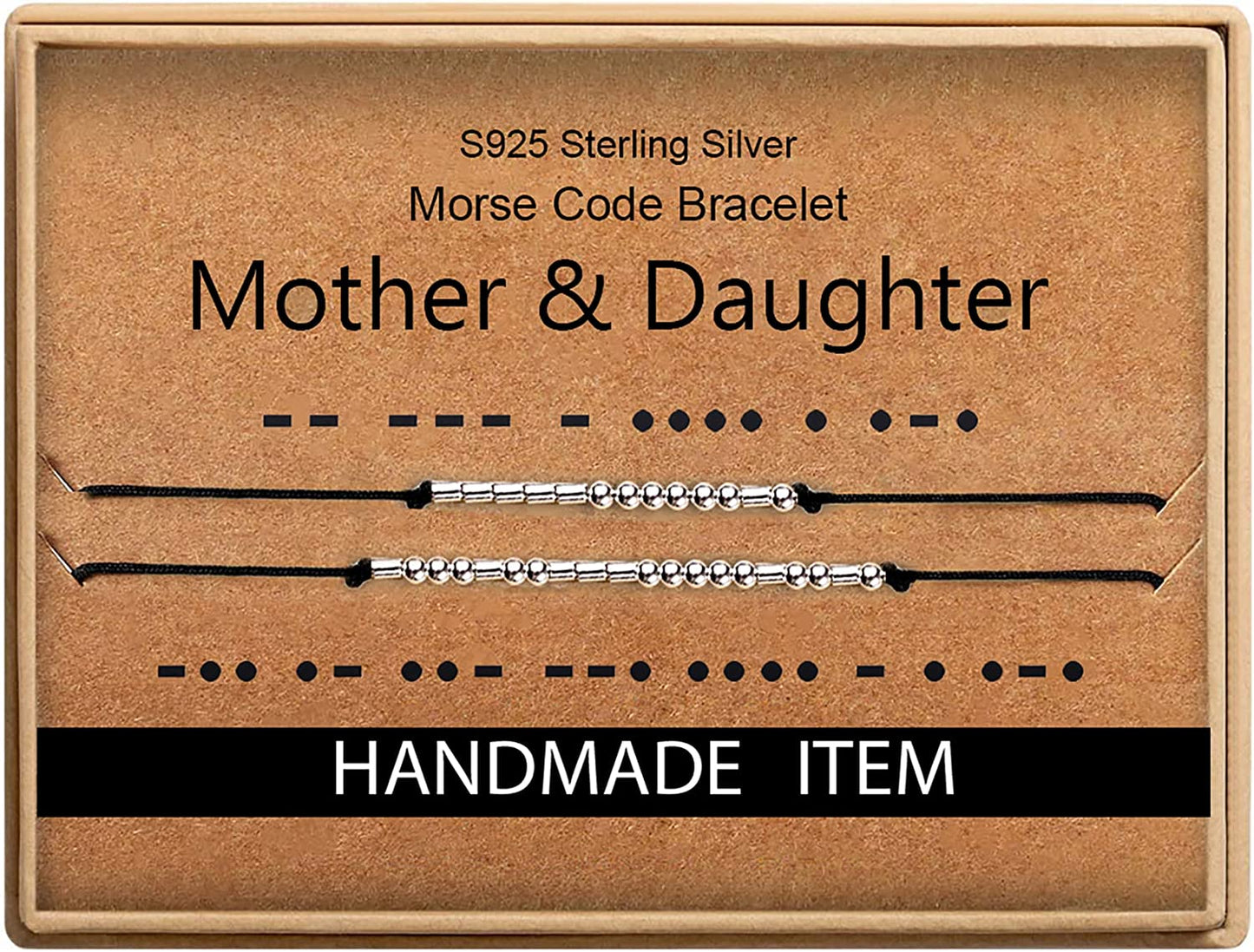 Inspirational Gifts for Women Morse Code Bracelets for Women Funny Bracelet for Friend Funny Christmas Gift for Women Apparel & Accessories > Jewelry > Bracelets Monily 15-Mother and Daughter  