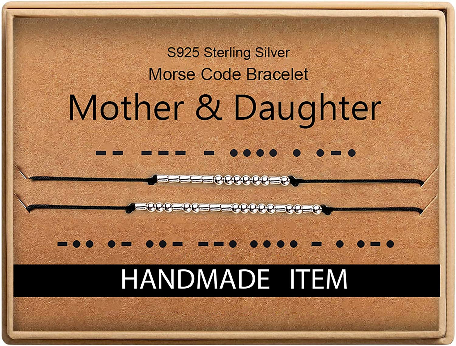 Inspirational Gifts for Women Morse Code Bracelets for Women Funny Bracelet for Friend Funny Christmas Gift for Women Apparel & Accessories > Jewelry > Bracelets Monily 15-Mother and Daughter  