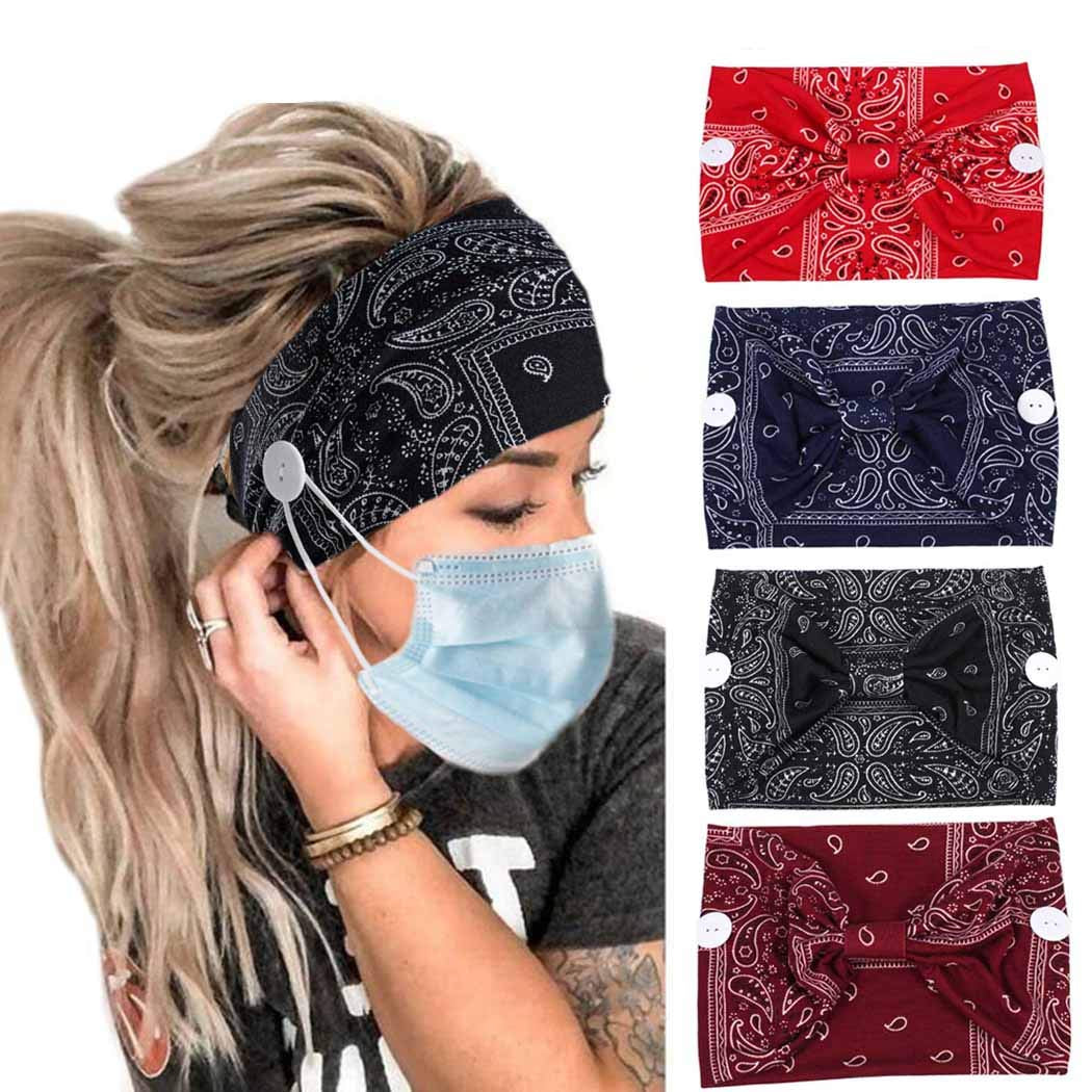 Bohend Boho Headbands Wide Knotted Hair Bands Fashion Printing Bandeau Travel Stretchy Cotton Headband Sport Yoga Hair Accessories for Women and Girls (A) Apparel & Accessories > Clothing Accessories > Bandanas & Headties Bohend C  