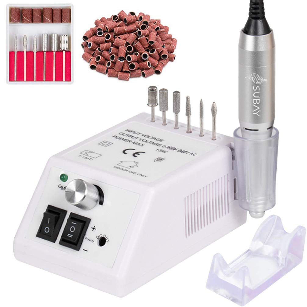 Subay Professional Finger Toe Nail Care Electric Nail Drill Machine Manicure Pedicure Kit Electric Nail Art File Drill with 1 Pack of Sanding Bands (Pink) Health & Beauty > Personal Care > Cosmetics > Cosmetic Tools > Nail Tools SUBAY White  