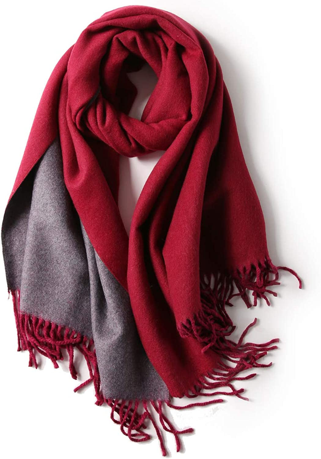 Jeelow Winter Pashmina Blanket Scarfs Shawls Wraps Open Front Poncho Cape for Women Wedding Evening Dresses Apparel & Accessories > Clothing Accessories > Scarves & Shawls Jeelow Burgundy Grey  