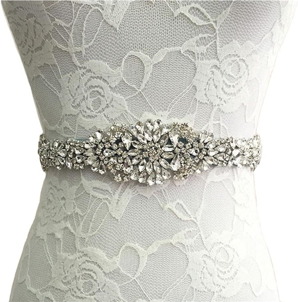Women'S Bridal Dress Accessories Long Beaded Belt Sash plus Size for Bride,Grey Apparel & Accessories > Clothing Accessories > Belts Artist Unknown   
