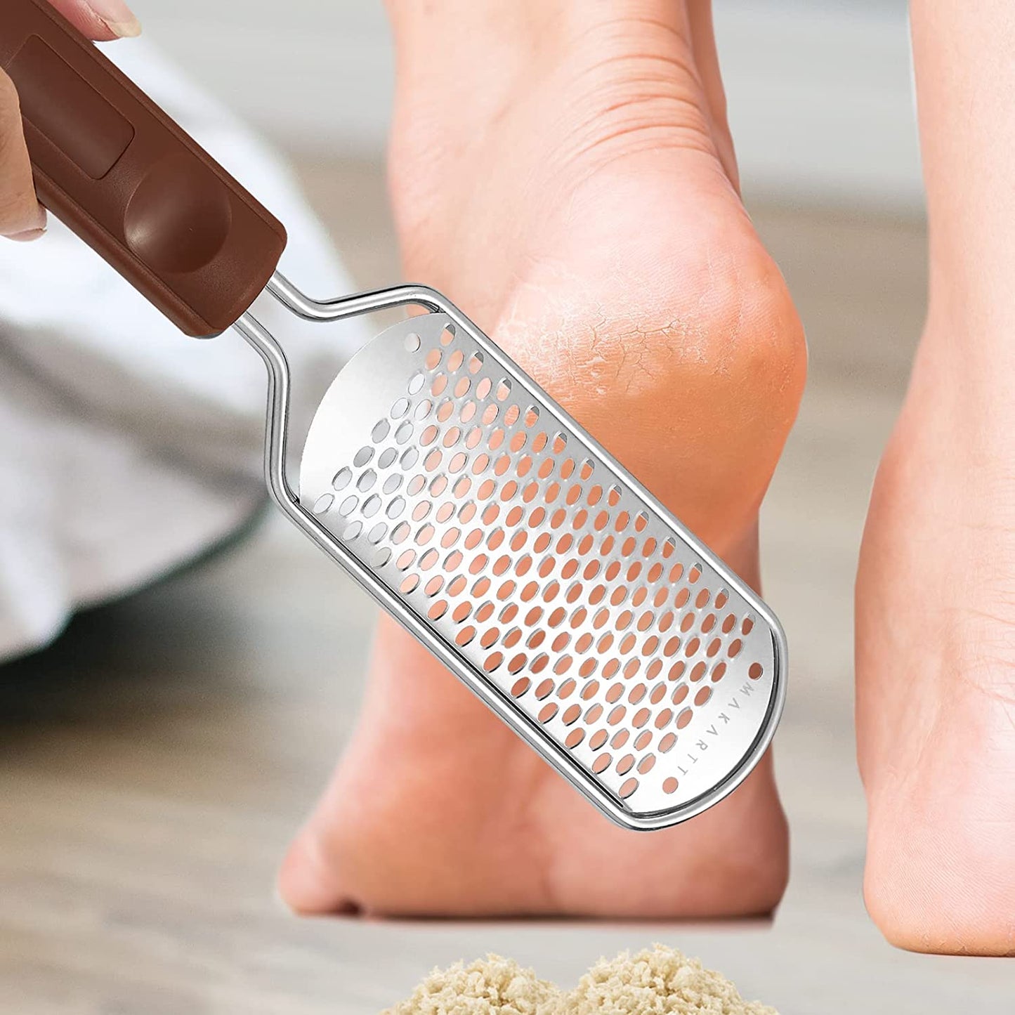 Makartt Callus Remover for Feet Metal Foot Rasp File Professional Colossal Stainless Steel Foot Scrubber Dead Skin Remover Pedicure Supplies for Foot Care, Can Be Used on Both Dry and Wet Feet Health & Beauty > Personal Care > Foot Care Makartt   