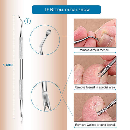 Premium 6PCS Ingrown Toenail Tools, Nail File and Lifter, Foot Nail Treatment Tool, Toe Nail Removal Clippers, Upgraded Stainless Steel, Professional Pedicure Tools, with Nail Cutter Trimmer Health & Beauty > Personal Care > Cosmetics > Cosmetic Tools > Nail Tools USCOLOR   