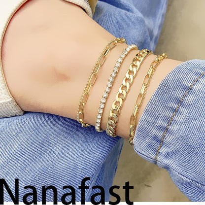 Nanafast 4-6PCS Ankle Bracelets Set for Women Gold Boho Beach Anklet Chain Adjustable Foot Jewelry for Girls Extremely Simple Style Apparel & Accessories > Jewelry > Anklets Nanafast   