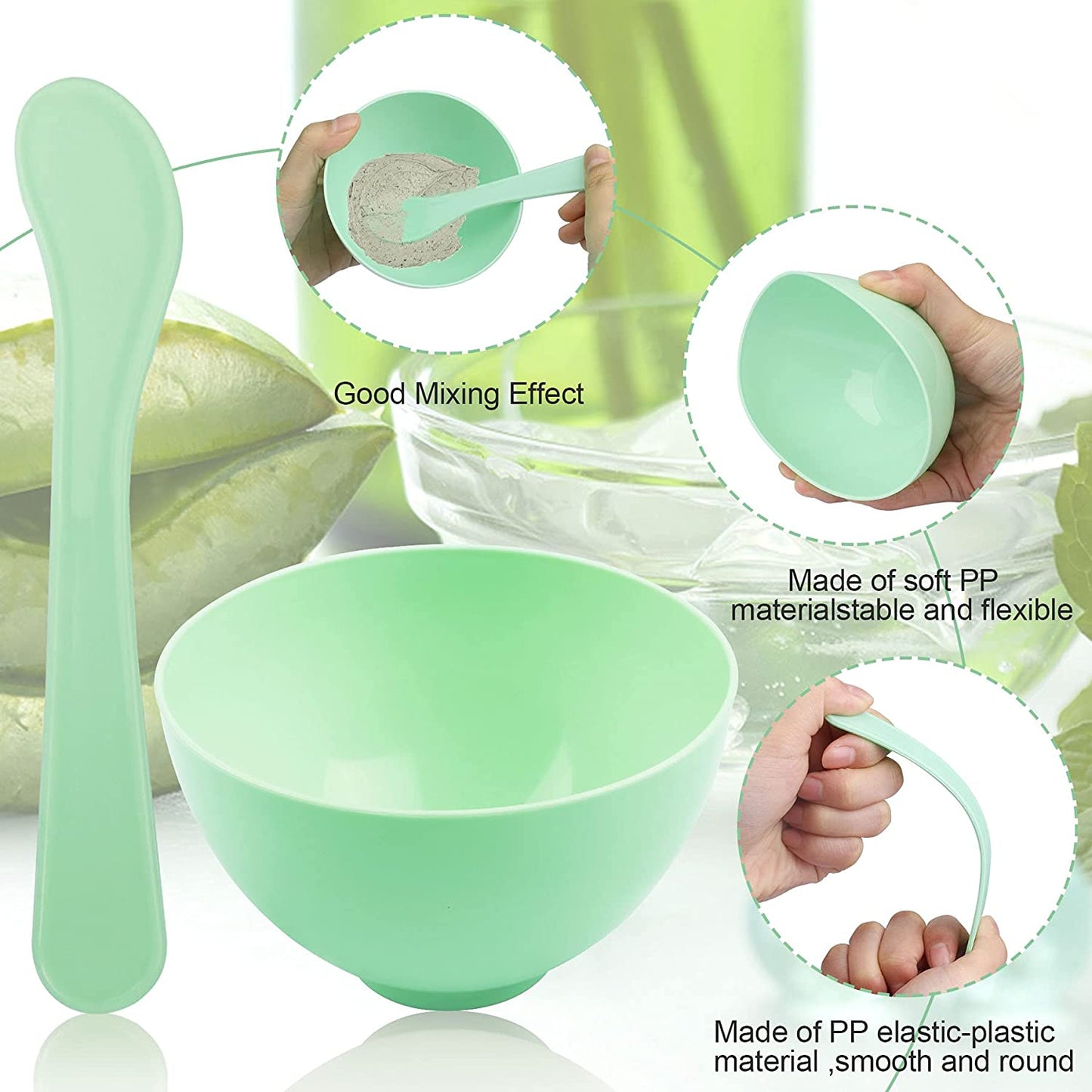 Iflymars Face Mask Mixing Bowl Set, 7 In1 DIY Facemask Mixing Tool Kit , Facial Mask Bowl Stick Spatula Silicone Face Mask Brush Soft Face Brushes (Green) Health & Beauty > Personal Care > Cosmetics > Cosmetic Tools > Skin Care Tools LOHOCOS   