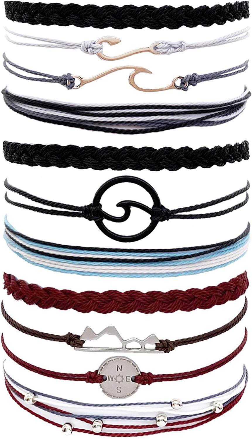 Choice of All String Bracelets for Teen Girls Boho Waterproof Bracelets Ankle Bracelets for Girls Christmas Gifts Wave Surfer Bracelets Summer Beach Anklets Apparel & Accessories > Jewelry > Anklets choice of all 1702-brown  