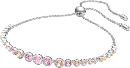 Swarovski Emily Tennis Bracelet Jewelry Collection, Clear Crystals, Blue Crystals, Pink Crystals ( Exclusive) Apparel & Accessories > Jewelry > Bracelets SWAROVSKI Pink Tone Crystals - Rhodium Tone  