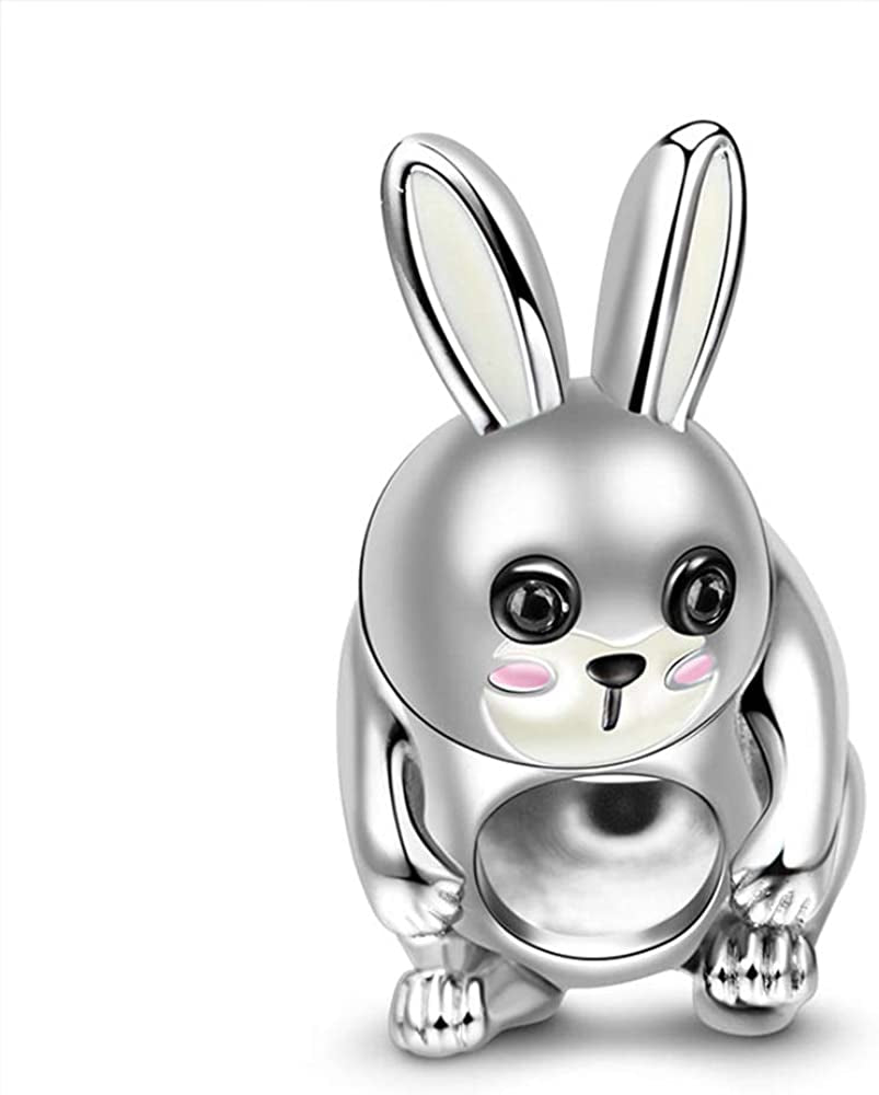 GNOCE Animal Charm Bead Sterling Silver Zodiac Signs Charm Bead Fit Bracelet/Necklace Jewelry Gift for Women Mens Apparel & Accessories > Jewelry > Bracelets GNOCE Rabbit  
