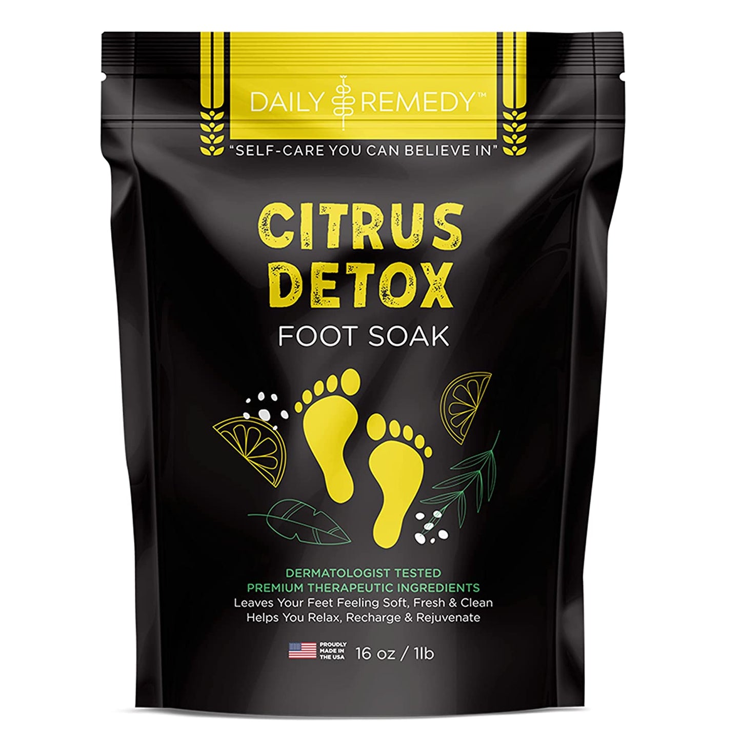 Citrus Detox Foot Soak with Epsom Salt - for Foot Callus, Immune Boost, Damaged Toenail, Athletes Foot, Pedicure and Soothes Tired Aching Feet - Made in USA Health & Beauty > Personal Care > Foot Care DAILY REMEDY Citrus Detox  