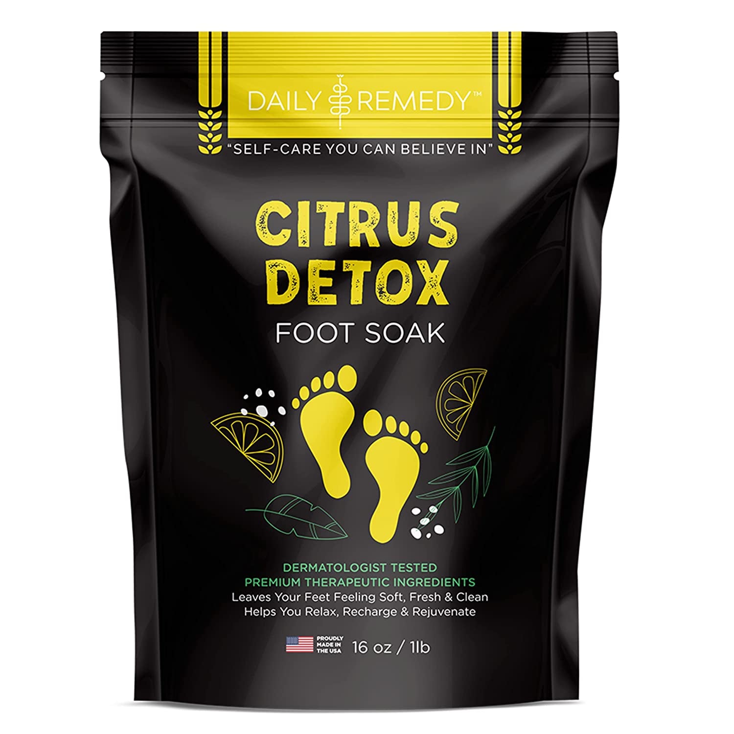 Citrus Detox Foot Soak with Epsom Salt - for Foot Callus, Immune Boost, Damaged Toenail, Athletes Foot, Pedicure and Soothes Tired Aching Feet - Made in USA Health & Beauty > Personal Care > Foot Care DAILY REMEDY Citrus Detox  
