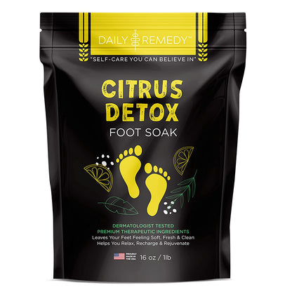 Citrus Detox Foot Soak with Epsom Salt - for Foot Callus, Immune Boost, Damaged Toenail, Athletes Foot, Pedicure and Soothes Tired Aching Feet - Made in USA Health & Beauty > Personal Care > Foot Care DAILY REMEDY Citrus Detox  