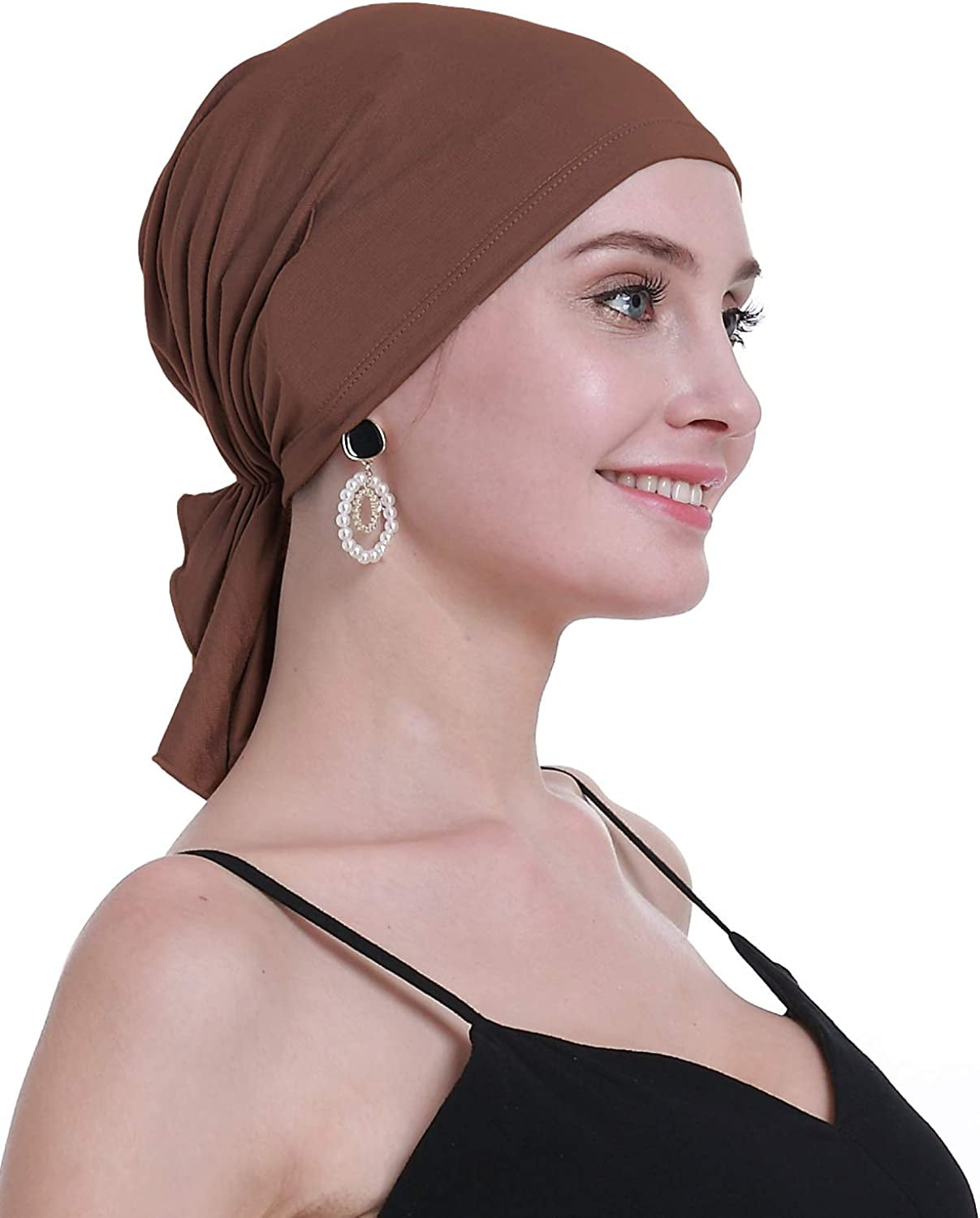 Osvyo Bamboo Chemo Headscarf for Women Hair Loss - Cancer Slip on Headwear Turbans Sealed Packaging Apparel & Accessories > Clothing Accessories > Headwear osvyo Bamboo Light Brown. One Size 