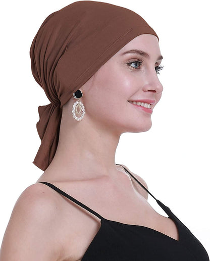 Osvyo Bamboo Chemo Headscarf for Women Hair Loss - Cancer Slip on Headwear Turbans Sealed Packaging Apparel & Accessories > Clothing Accessories > Headwear osvyo Bamboo Light Brown. One Size 