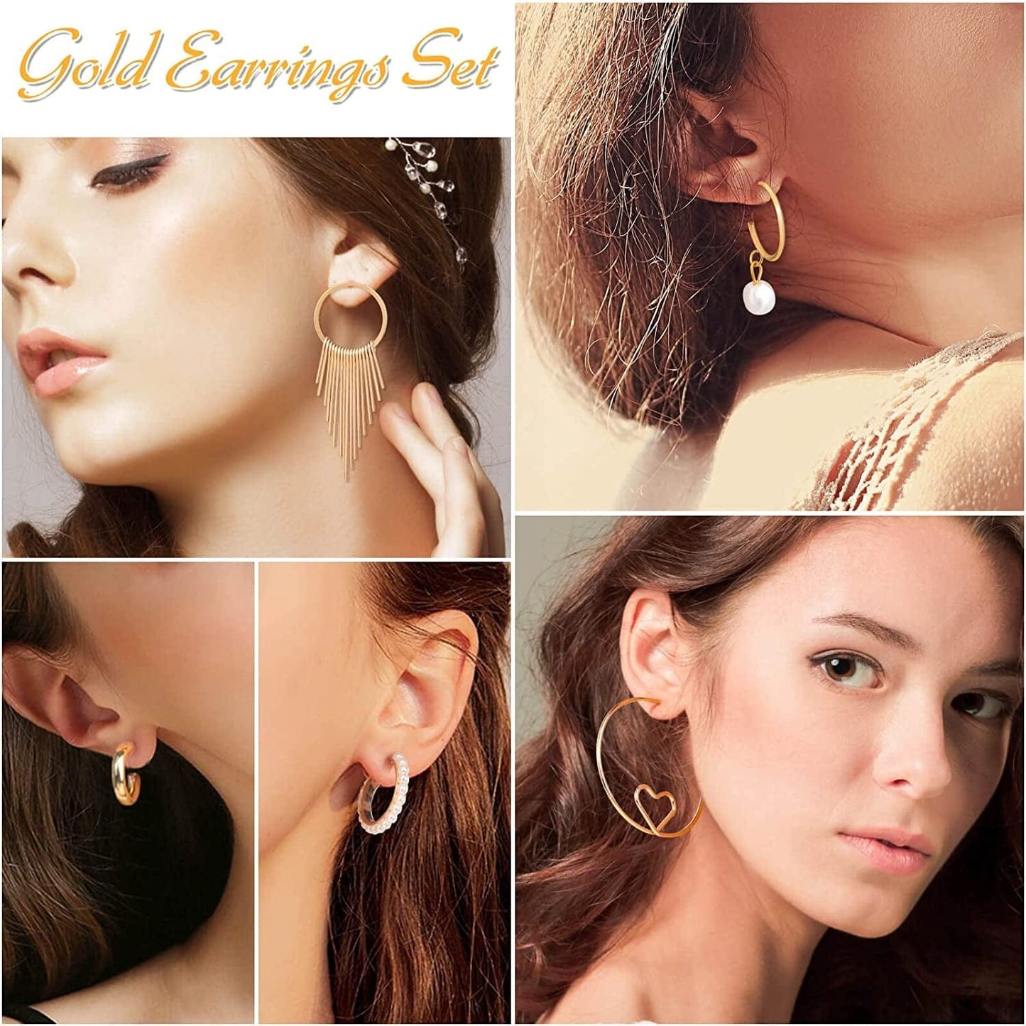 63 Pack of Jewelry Set for Women, Including 15 Pairs Fashion Earrings, 4 Pack Cute Necklaces, 13Pc Aesthetic Bracelets / Anklets and 31Pc Dainty Rings, Trending Gift for Teen Girls