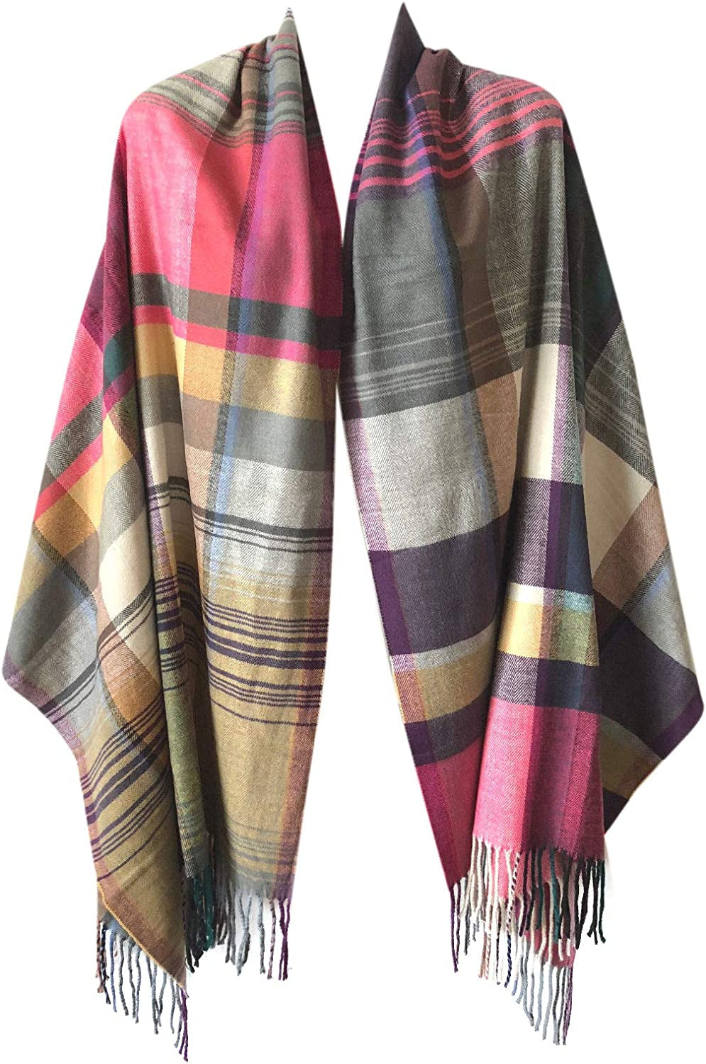 Women Oversized Scottish Clan Tartan Plaid Cashmere Feel Shawl Wrap Winter Scarf Apparel & Accessories > Clothing Accessories > Scarves & Shawls NY GOLDEN FASHION   