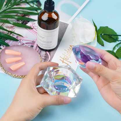 Kalolary 1 Pc Colorful Nail Art Dappen Dish for Acrylic Liquid Powder, Nail Crystal Bowl Glass Nail Cup Nail Glassware with Purple Gemstone Lid for Nail Art Manicure Care Tools(Purple) Health & Beauty > Personal Care > Cosmetics > Cosmetic Tools > Nail Tools Kalolary   