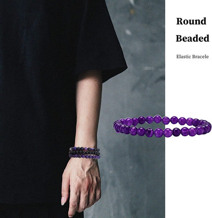 JEWPARK 9Pcs 8Mm/ 6Mm Semi-Precious Gemstones Beaded Bracelets for Women Men Healing Crystal Stone Bracelet Stretch round Beaded Elastic Bracelets Unisex Jewelry Gifts Apparel & Accessories > Jewelry > Bracelets JEWPARK   