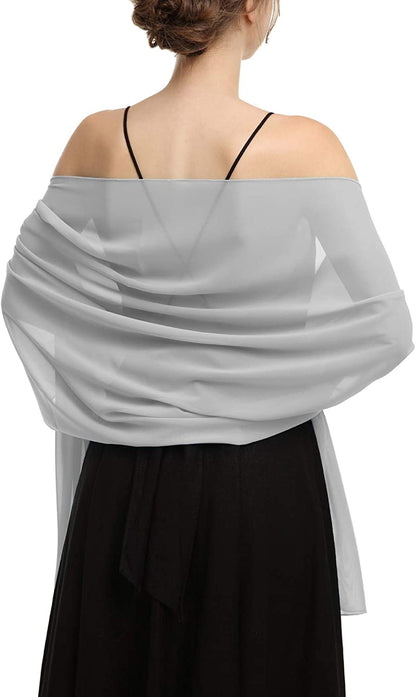 Chiffon Shawls Scarves Wraps for Bridal Wedding Party Evening Dress and Special Occasion Dresses Apparel & Accessories > Clothing Accessories > Scarves & Shawls Baoqiya Grey Length(79") * Width(19") 