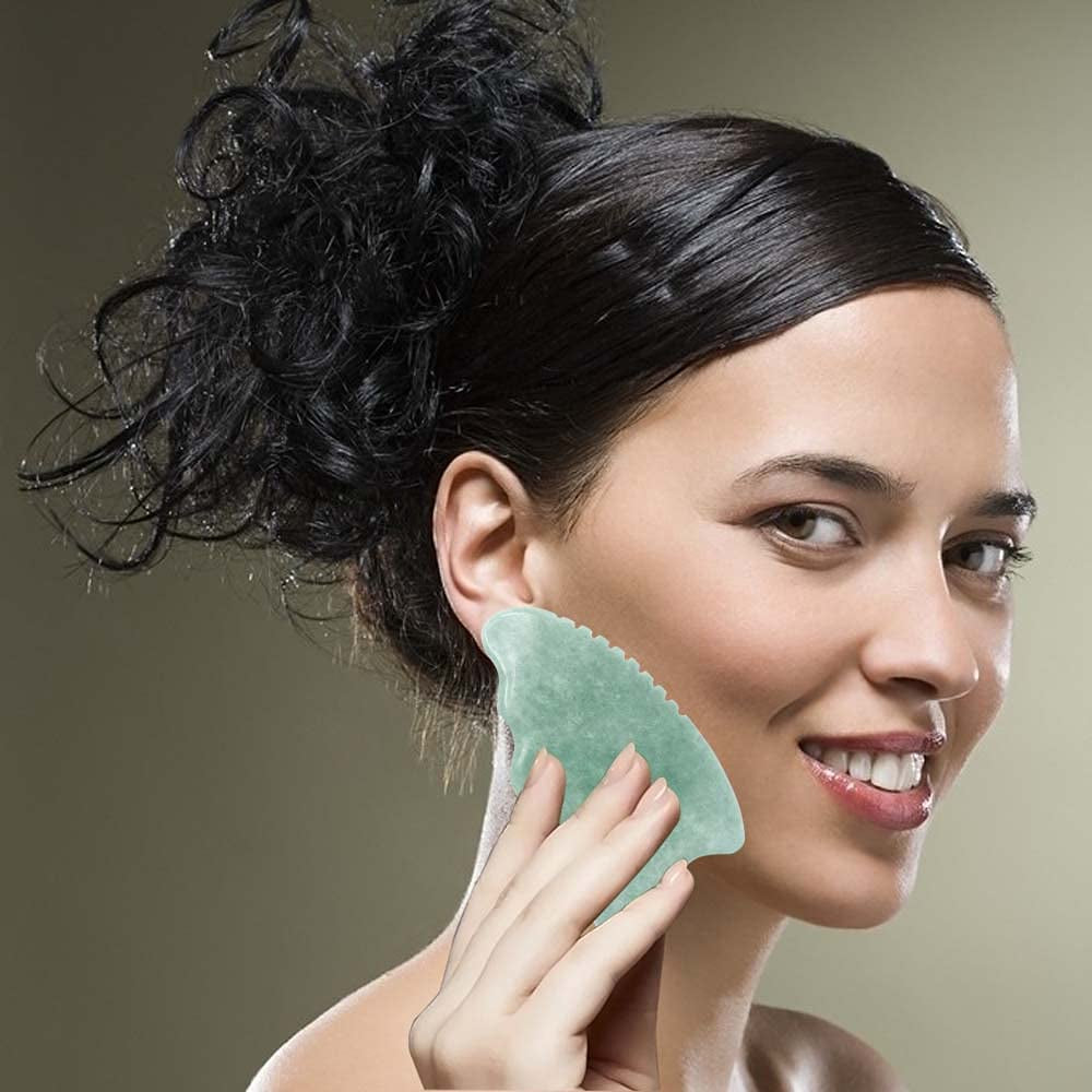 Gua Sha Facial Tools,Jade Gua Sha Massage Tool Comb Edge,Guasha Tool for Face, Gua Sha Stones for Body Muscle Relaxing Acupuncture Therapy… Health & Beauty > Personal Care > Cosmetics > Cosmetic Tools > Skin Care Tools WYGOAKG   