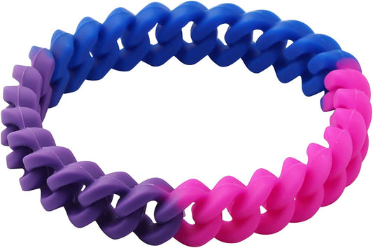 CHOORO LGBT Bracelet Gay Pride Bracelets Rainbow Silicone Rubber Wristbands LGBTQ Jewelry Gay Pride Gifts Apparel & Accessories > Jewelry > Bracelets CHOORO CH-biprideB -1  