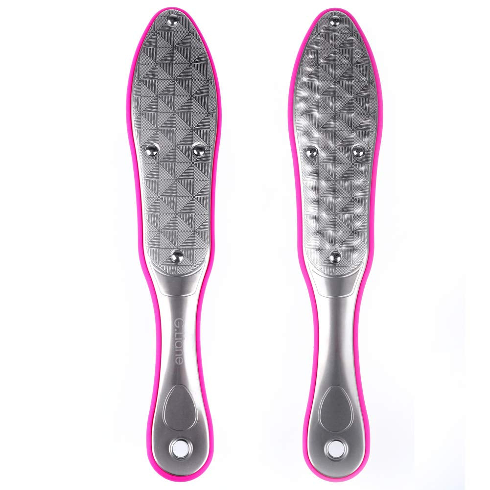 Foot File Callus Remover - G.Liane Professional Portable Foot Care Tool Stainless Steel Colossal Pedicure Foot Rasp Callus Removal Double Sided Pedicure Rasp File for Extra Smooth (Black) Health & Beauty > Personal Care > Foot Care G.Liane Pink  