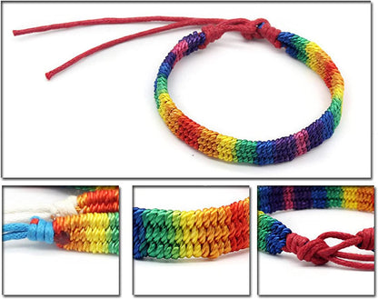 Nanafast Rainbow LGBT Pride Bracelet Handmade Braided Friendship String Bracelet for Gay & Lesbian LGBTQ Wristband Adjustable Size Apparel & Accessories > Jewelry > Anklets Nanafast   