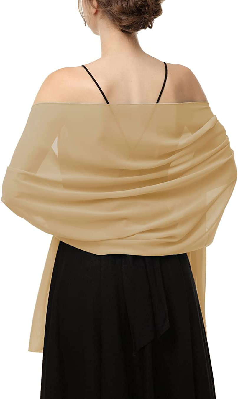 Chiffon Shawls Scarves Wraps for Bridal Wedding Party Evening Dress and Special Occasion Dresses Apparel & Accessories > Clothing Accessories > Scarves & Shawls Baoqiya Gold(#85) Length(79") * Width(19") 