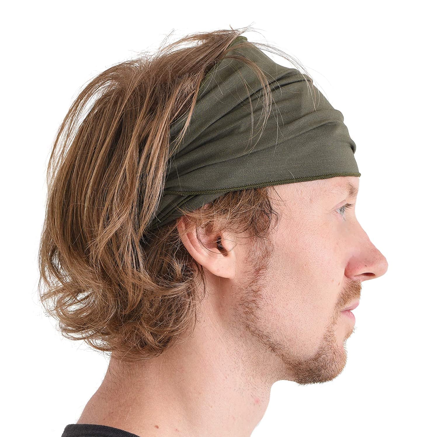 Mens Head Wraps Elastic Bandana - Japanese Headband Workout Women Hair Black Apparel & Accessories > Clothing Accessories > Bandanas & Headties CHARM Khaki  