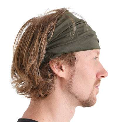 Mens Head Wraps Elastic Bandana - Japanese Headband Workout Women Hair Black Apparel & Accessories > Clothing Accessories > Bandanas & Headties CHARM Khaki  