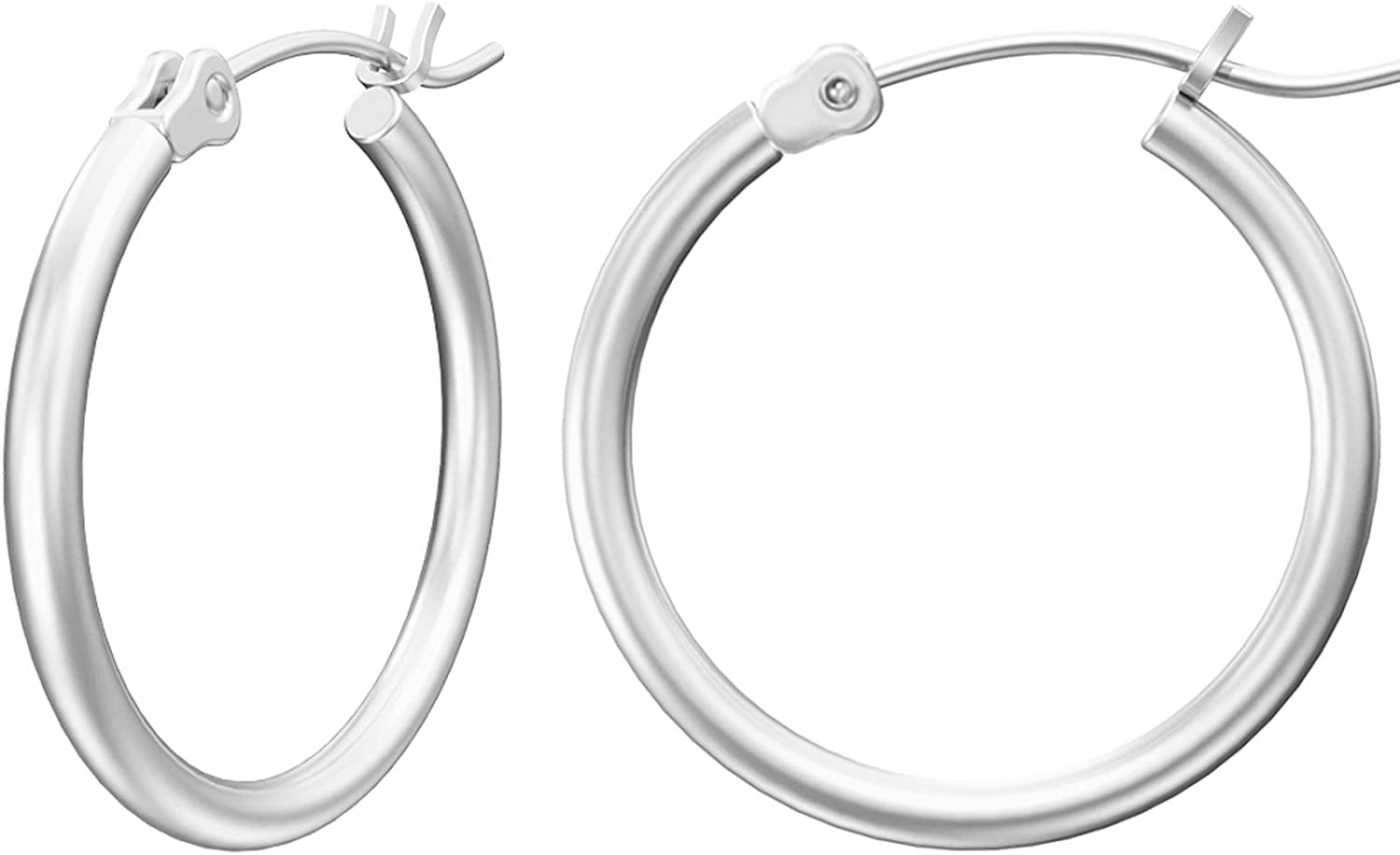 Gacimy Gold Hoop Earrings for Women 14K Real Gold Plated Hoops with 925 Sterling Silver Post Apparel & Accessories > Jewelry > Earrings Gacimy Silver 20mm  