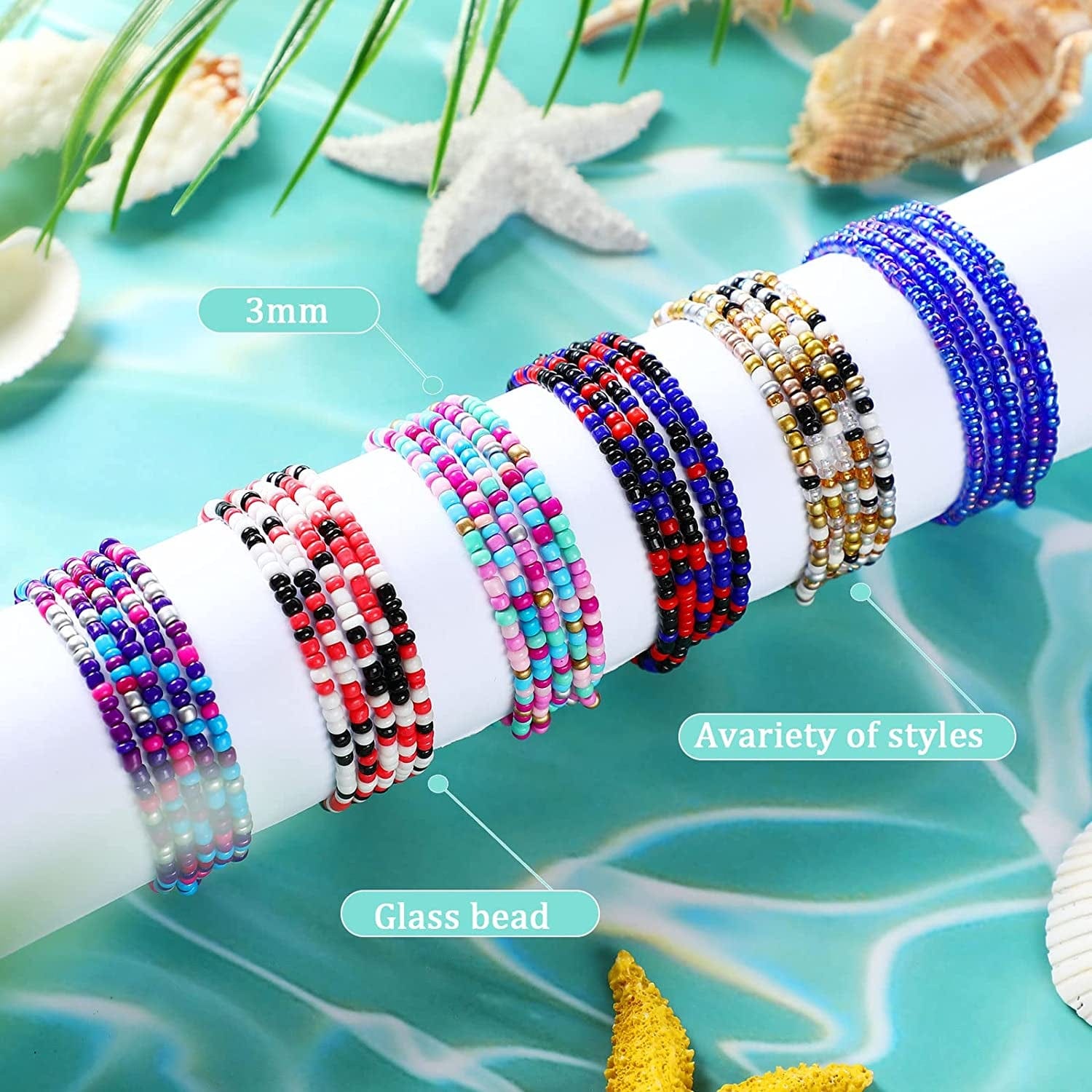 64 Pcs African Waist Beads Chain Colorful Belly Body Chain Layered Belly Chain Summer Waist Beads for Weight Loss Adjustable Bikini Jewelry Chains Stomach Bracelet for Women Girls Beach Party Apparel & Accessories > Jewelry > Body Jewelry Zhehao   