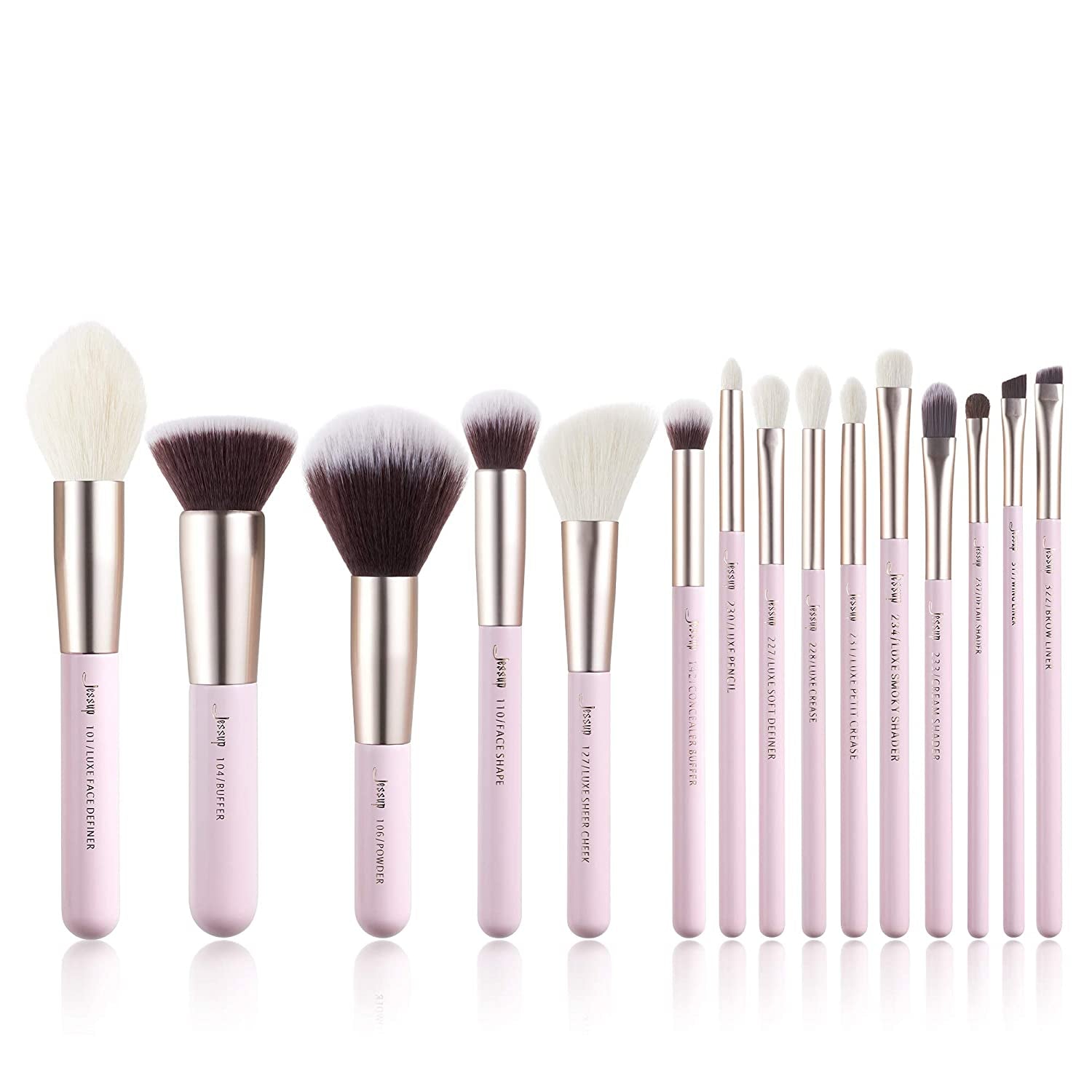 Jessup 15Pcs Makeup Brushes Make up Tool Kit Beauty Professional Eyeshadow Power Lipstick Blending Cheeck Cosmetic Brushes Set Zinfandel T283 Health & Beauty > Personal Care > Cosmetics > Cosmetic Tools > Makeup Tools Jessup Blushing Bride  