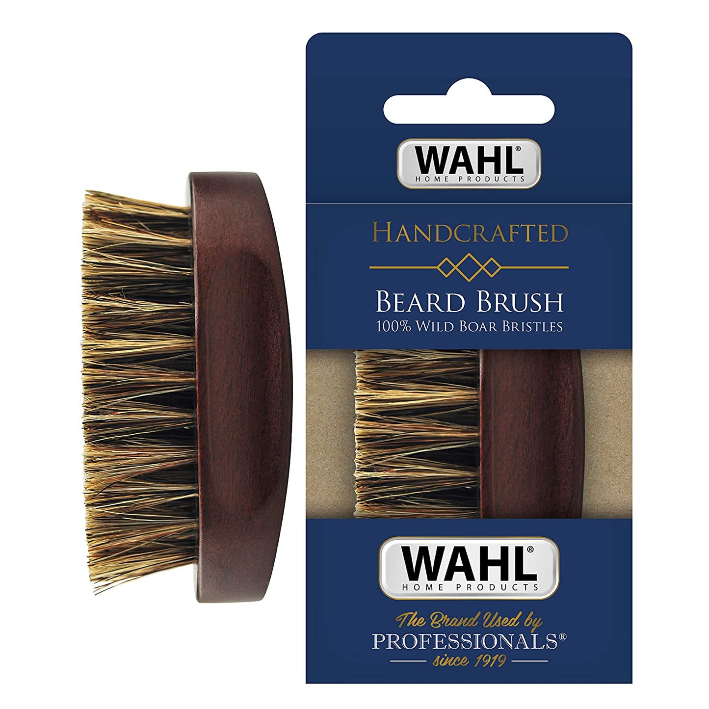 Wahl Small Travel Beard Brush with 100% Boar Bristles with Firm Natural Hair for Grooming & Styling – Wood Handle for Beards, Mustaches, Skin & Hair Care – Model 3346 Health & Beauty > Personal Care > Hair Care Wahl Clipper Small Palm Brush  