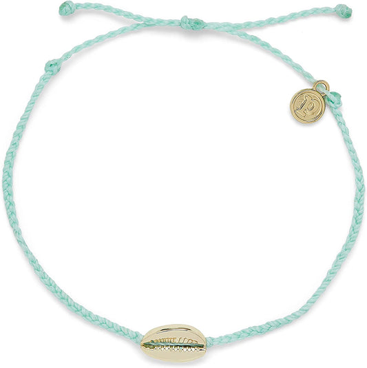 Pura Vida Gold or Silver Cowrie Cord Adjustable Anklet W/Charm, Waterproof Apparel & Accessories > Jewelry > Anklets Pura Vida Gold Winterfresh  