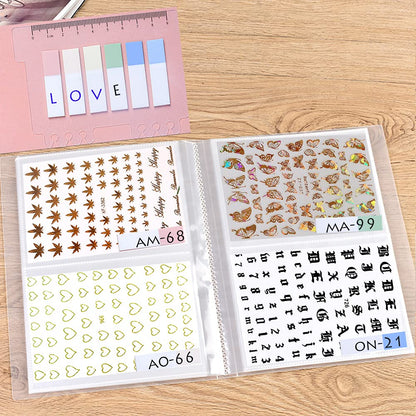 Nail Art Sticker Decals Holder Storage Organizer Display Book Collecting Album, 80 Slots Empty Storage Holder, Easy Photo Album Manicure Nail Art Tools Health & Beauty > Personal Care > Cosmetics > Cosmetic Tools > Nail Tools ASVNRES Set--o  