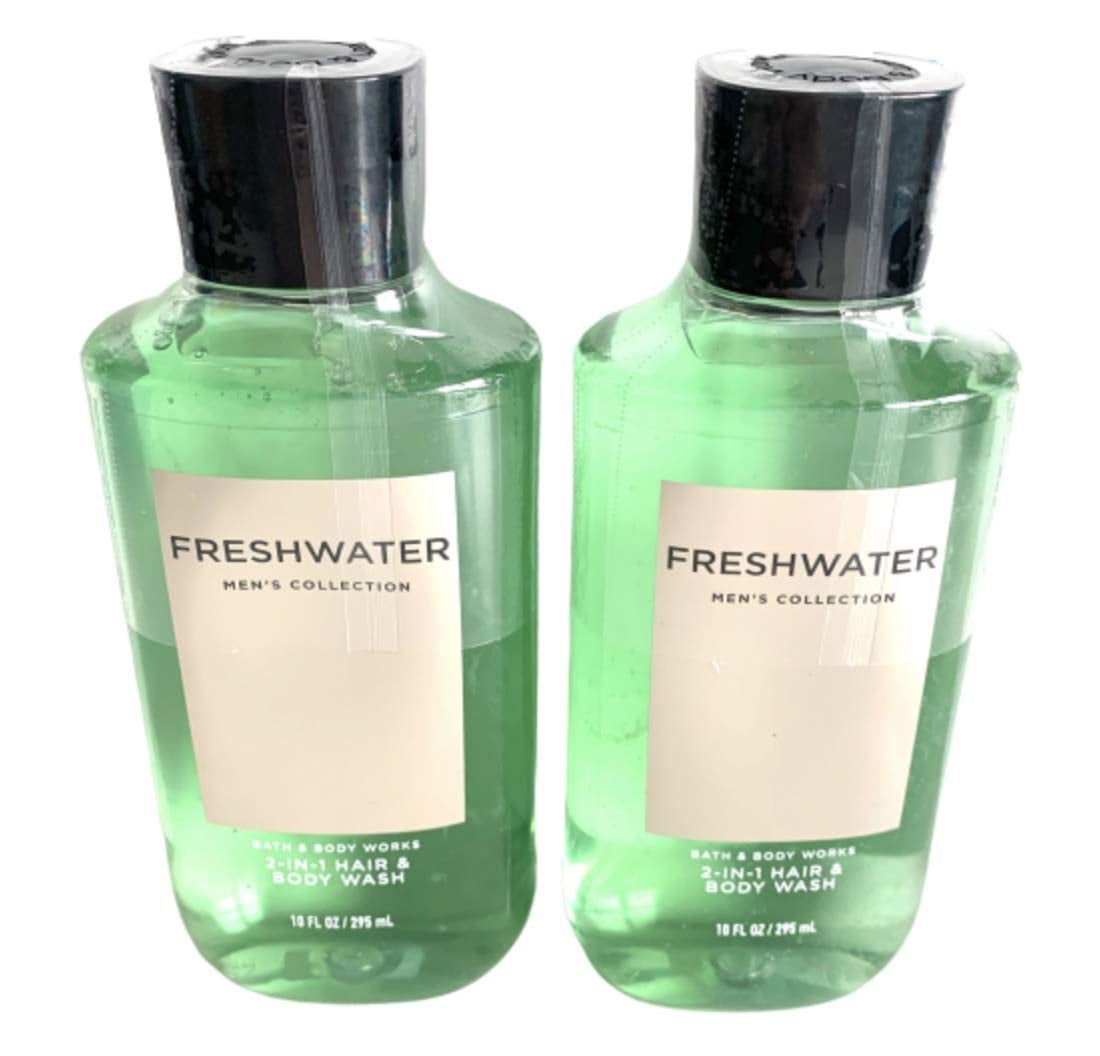 Bath and Body Works Men'S Collection Freshwater 2 in 1 Hair and Body Wash 10 Oz. 2 Set. Health & Beauty > Personal Care > Cosmetics > Bath & Body Bath & Body Works   