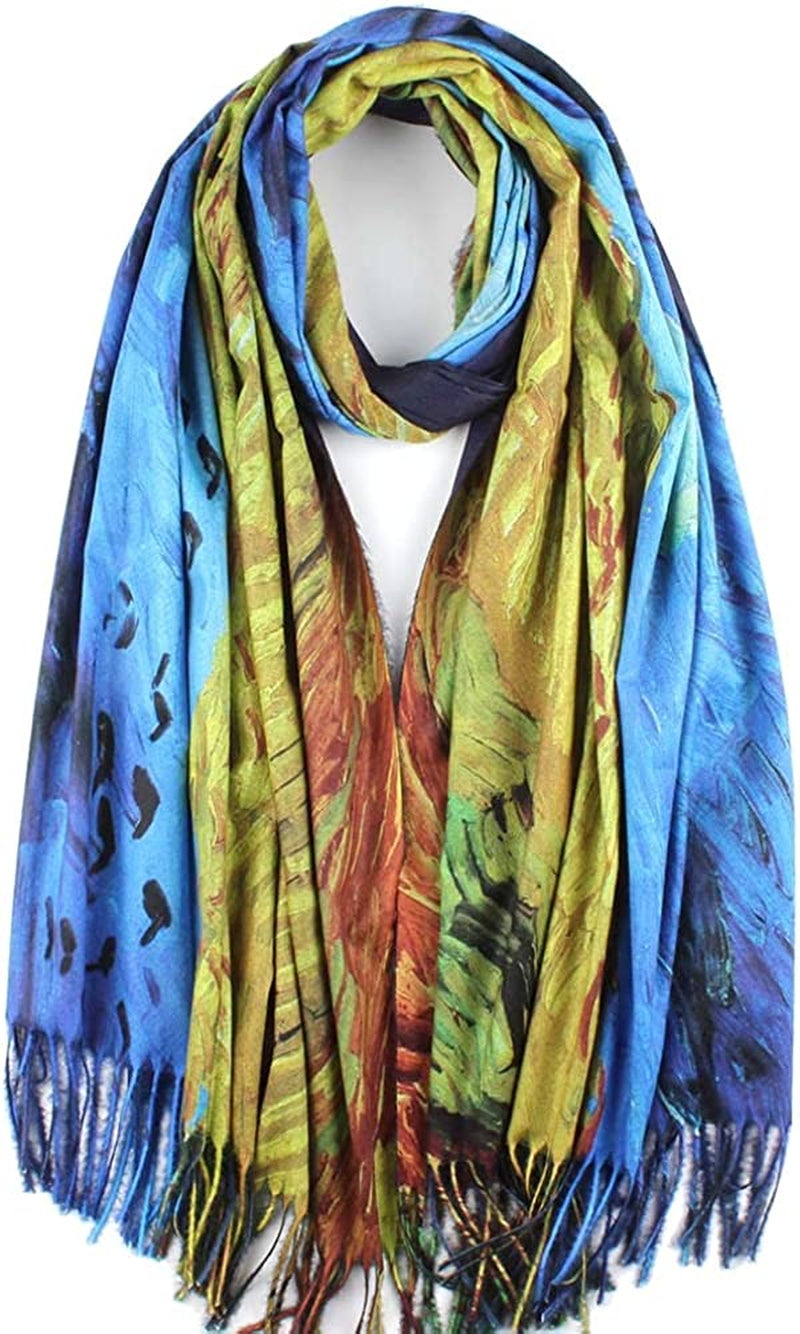 Soft Cashmere Feel Scarf for Women Elegant Art Print Winter Warm Scarves Large Shawl Wrap Monet Klimt Van Gogh Gifts Apparel & Accessories > Clothing Accessories > Scarves & Shawls Umjetnost C12  